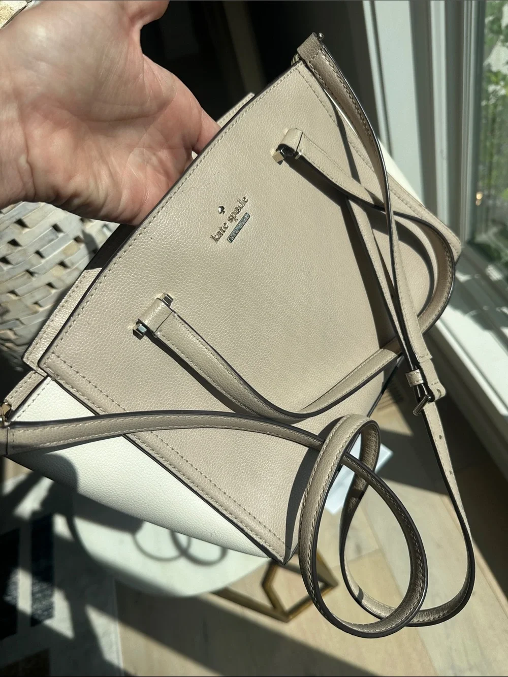 kate spade Beige and Cream Crossbody Satchel